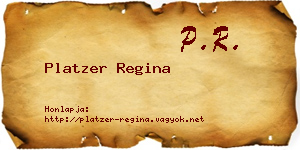 Platzer Regina névjegykártya